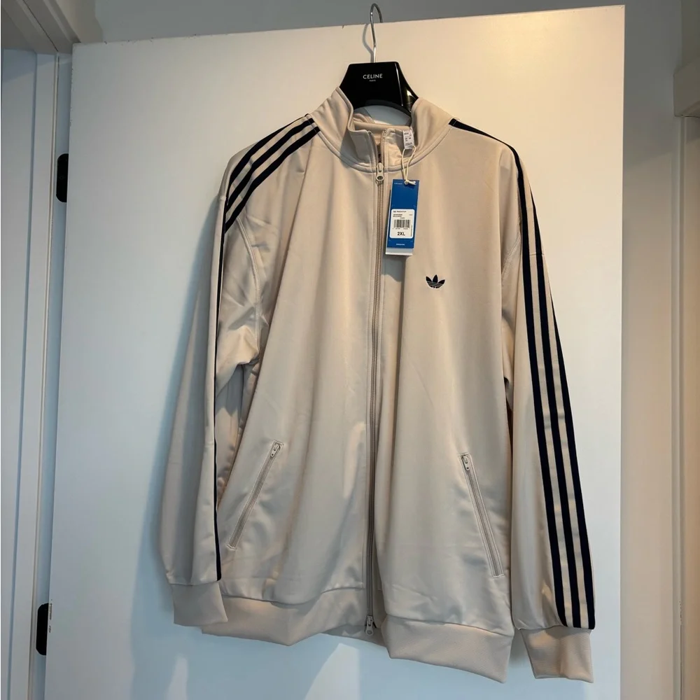 NWT adidas Cream and Black Track Jacket